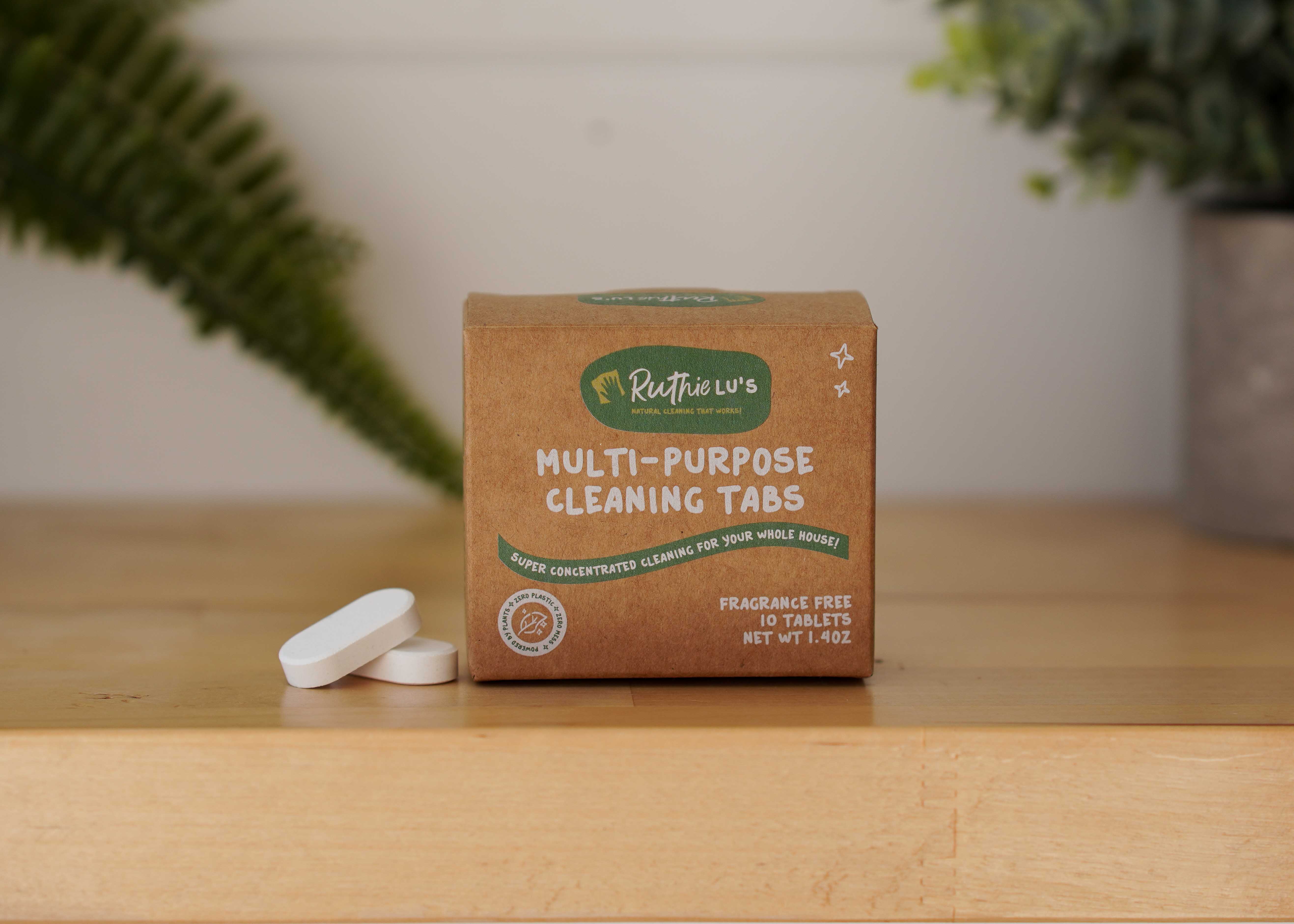 Multi-purpose cleaning tablets for eco-friendly Cleaning Spray Starter Set, part of a Safe Cleaning Products kit, perfect for home cleaning kits and refillable cleaning products.