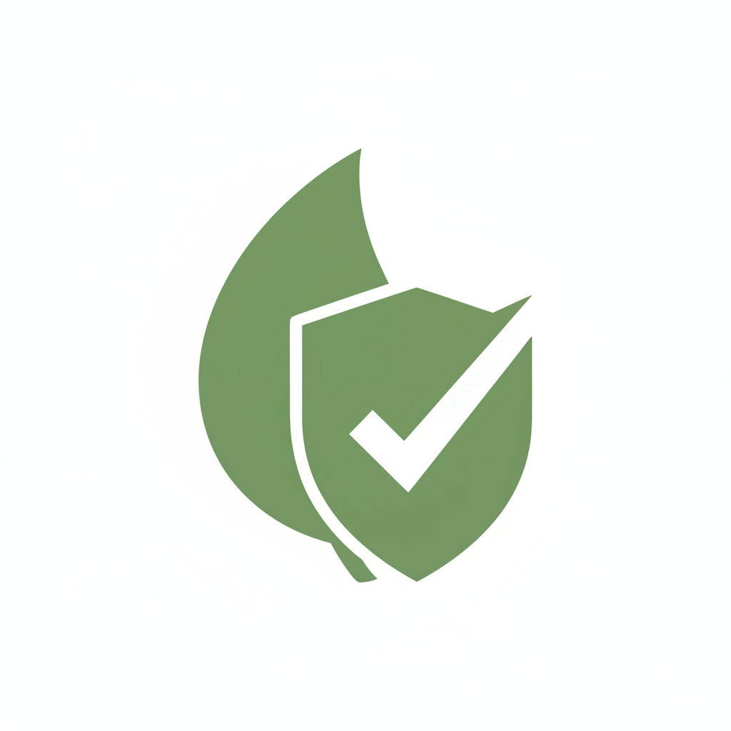 color green simple icon for plastic free and safe